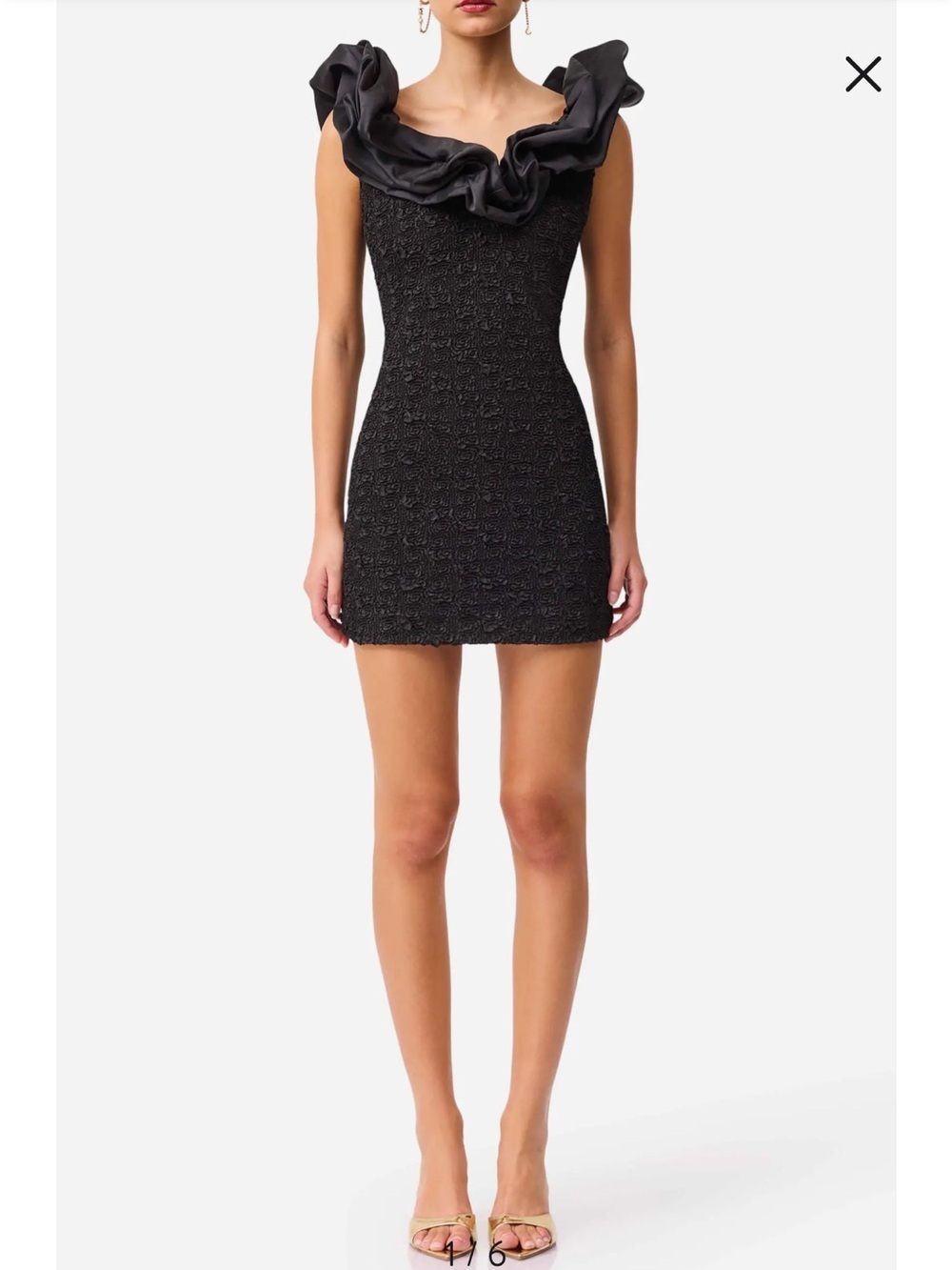 Elliatt Paloma Satin Ruffle & Floral Jacquard Cocktail Minidress Medium - Picture 6 of 16